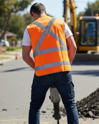 Shiny Hi-Vis X Back Safety Vest with Tail SH-SW72