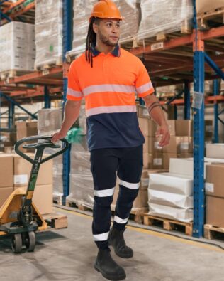 AIWX Cotton Stretch Drill Cuffed Work Pants With Tapes SH-WP28HV