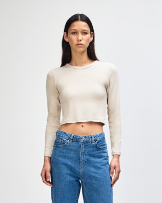 American Apparel Baby Rib Women’s LS Crop Fitted T-Shirt GI-BR2107