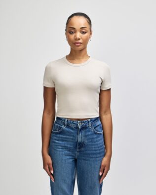 American Apparel Baby Rib Women’s Crop Fitted T-Shirt GI-BR210