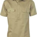 DNC Workwear Cotton Drill Close Front Work Shirt Short Sleeve