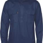 DNC Workwear Close Front Cotton Drill Shirt Long Sleeve