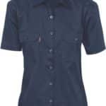 DNC Workwear Ladies Cotton Drill Work Shirt Short Sleeve