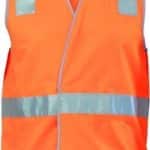 DNC Workwear Day/Night Safety Vest with Hoop & Shoulder Generic Reflective Tape