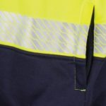 DNC Workwear Hi Vis Segment Taped 1/2 Zip Fleecy Windcheater