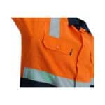 DNC Workwear Hi Vis 2 tone L/W cotton bio-motion & X back shirt with CSR Reflective Tape Long Sleeve