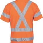 DNC Workwear Hi Vis D/N Cool Breathe Polo Shirt with Cross Back Reflective Tape Short Sleeve