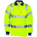 DNC Workwear Hi Vis Biomotion Tapped Polo Long Sleeve