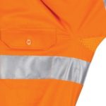 DNC Workwear Ladies Hi Vis 3 Way Cool-Breeze Cotton Shirt with Gusset Sleeve 3M Reflective Tape Long Sleeve