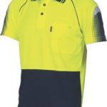 DNC Workwear Hi Vis Cool-Breathe Sublimated Piping Polo Short Sleeve
