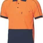 DNC Workwear Hi Vis Cool-Breathe Double Piping Polo Short Sleeve