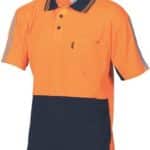 DNC Workwear Hi Vis Cool-Breathe Stripe Polo Short Sleeve