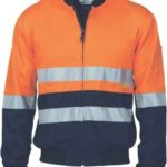 DNC Workwear Hi Vis Two Tone D/N Cotton Bomber Jacket with CSR Reflective Tape