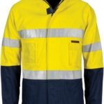 DNC Workwear Hi Vis 4 in 1 Cotton Drill Jacket with Generic Reflective Tape