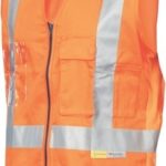 DNC Workwear Day/Night Cross Back Cotton Safety Vests with CSR Reflective Tape