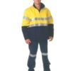 DNC Workwear Hi Vis Two Tone Protect or Drill Jacket with 3M R/ Tape
