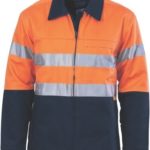 DNC Workwear Hi Vis Two Tone Protect or Drill Jacket with 3M Reflective Tape