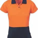 DNC Workwear Ladies Hi Vis Two Tone Polo Short Sleeve