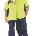 DNC Workwear Cool-Breeze Contrast Mesh Polo Short Sleeve