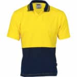 DNC Workwear Hi Vis Cool Breeze Cotton Jersey Food Industry Polo Short Sleeve