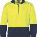 DNC Workwear Hi Vis 2 tone full zip super fleecy hoodie with CSR Reflective Tape