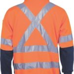 DNC Workwear Hi Vis 1/2 Zip Fleecy with X Back & additional Tape on Tail