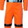 DNC Workwear Hi Vis Cool-Breeze Orange L.Weight Cotton Coverall with 3M R/Tape