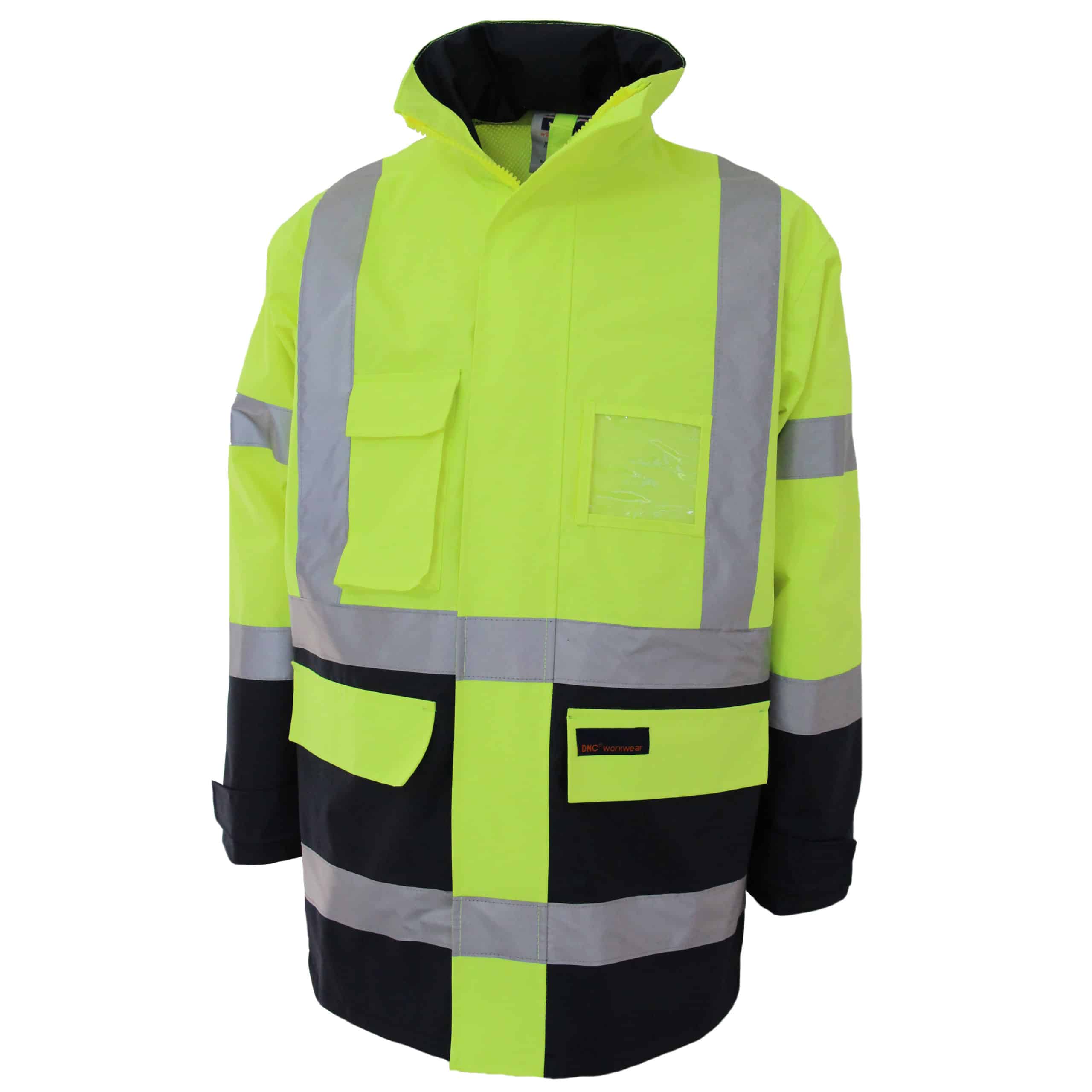 DNC Workwear 3962 Hi Vis H pattern 2T Biomotion tape jacket | Fast Clothing