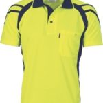 DNC Workwear Cool Breathe Stripe Panel Polo Shirt Short Sleeve