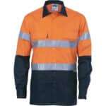 DNC Workwear Hi Vis Two Tone Cool-Breeze Cotton Shirt With 3M 8906 R/Tape – LS