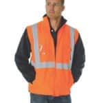 DNC Workwear Hi Vis Cross Back D/N 4 in 1 Zip Off Sleeve Reversible Vest