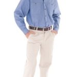DNC Workwear Cotton Chambray Shirt Twin Pocket Long Sleeve