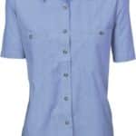 DNC Workwear Ladies Cotton Chambray Shirt Short Sleeve