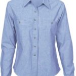DNC Workwear Ladies Cotton Chambray Shirt Long Sleeve