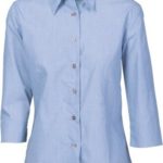 DNC Workwear Ladies Classic Mini Check Houndstooth Shirt 3/4 sleeve