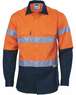 DNC HiVis Cool-Breeze Cotton Shirt with 3M 8910 R/Tape – Long sleeve