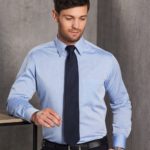 Benchmark Mens Fine Chambray Long Sleeve Shirt