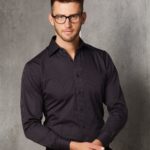 Benchmark Mens Dobby Stripe Long Sleeve Shirt