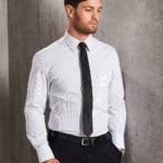 Benchmark Mens Ticking Stripe Long Sleeve Shirt