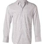 Benchmark Mens Ticking Stripe Long Sleeve Shirt