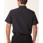 Benchmark Mens Pin Stripe Short Sleeve Shirt