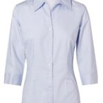 Benchmark Womens Fine Twill 3/4 Sleeve Shirt