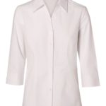 Benchmark Womens Fine Twill 3/4 Sleeve Shirt