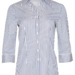 Benchmark Womens Executive Sateen Stripe 3/4 Sleeve Shirt