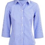 Benchmark Ladies Multi-Tone Check 3/4 Sleeve Shirt