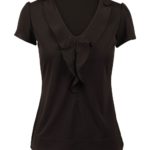 Benchmark Womens Ruffle Front Blouse