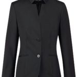 Benchmark Ladies Wool Blend Stretch Reverse Lapel Jacket