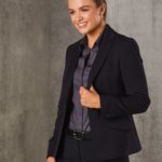 Benchmark Womens Poly Viscose Stretch One Button Cropped Jacket