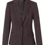 Benchmark Womens Poly Viscose Stretch One Button Cropped Jacket