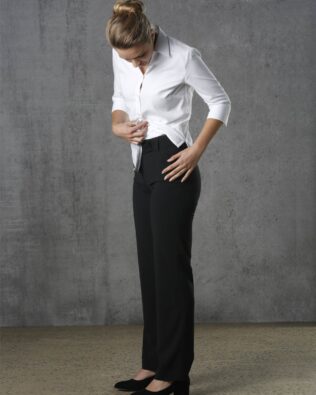 Benchmark Womens Poly Viscose Stretch Stripe Low Rise Pants